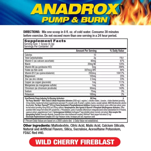 MHP Anadrox 2-in-1 Pre-Workout - Edzés Előtti Energizáló és Zsírégető 279 g
