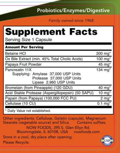 Now Foods Super Enzymes - Emésztőenzim keverék 90 Kapszula