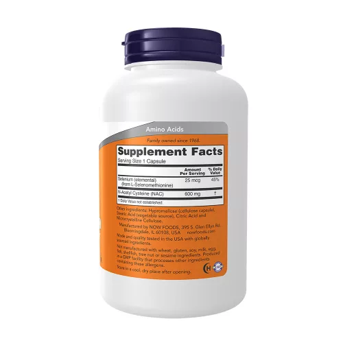 Now Foods NAC - N-acetyl-cysteine 600 mg 250 Veg Kapszula