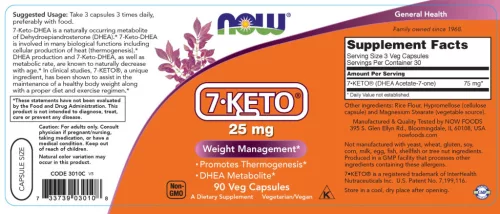 Now Foods 7-KETO Testsúlykontrolláló 25 mg 90 Kapszula