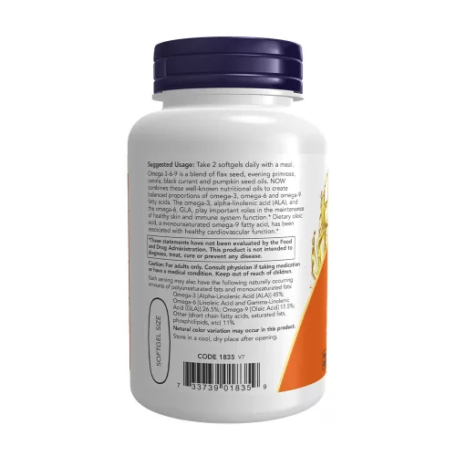 Now Foods Omega 3-6-9 1000 mg 100 Lágykapszula