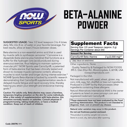 Now Foods Béta-alanin por 500 g 500 g