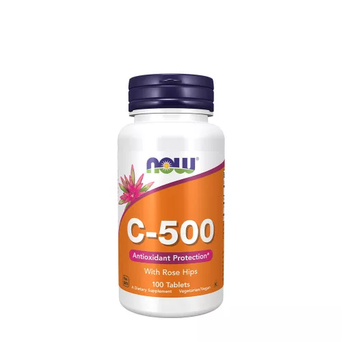 Now Foods C-vitamin 500 mg tabletta Csipkebogyóval 100 Tabletta