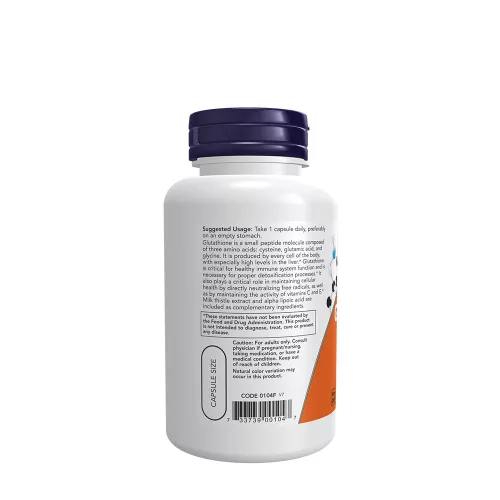 Now Foods Glutathione 500 mg - Glutation 60 Veg Kapszula