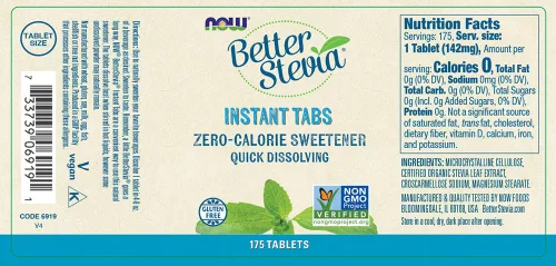 Now Foods BetterStevia® Természetes Édesítőszer 175 Tabletta