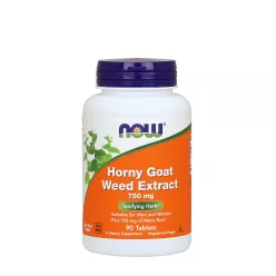   Now Foods Horny Goat Weed Extract - Püspöksüveg Kivonat 750 mg 90 Tabletta