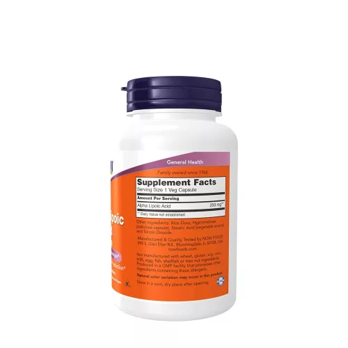 Now Foods Alfa-liponsav 250 mg 120 Veg Kapszula