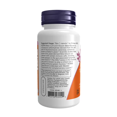 Now Foods Béta 1,3/1,6- D-glükán 100 mg 90 Veg Kapszula