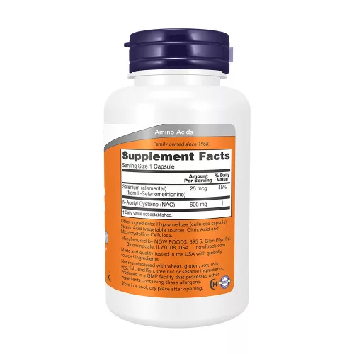 Now Foods NAC - N-acetyl-cysteine 600 mg 100 Veg Kapszula