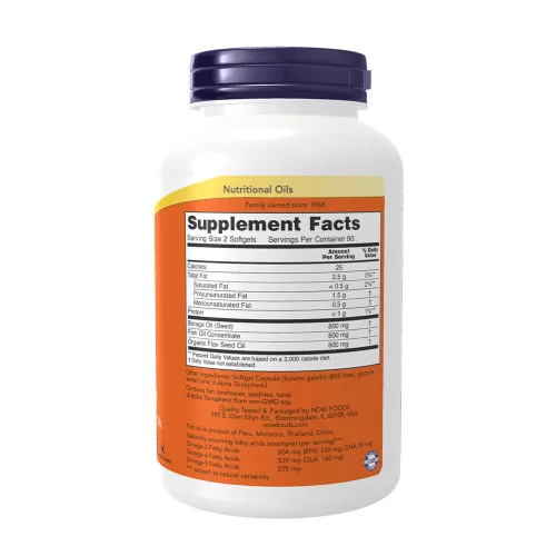 Now Foods Super Omega 3-6-9 1200 mg 180 Lágykapszula