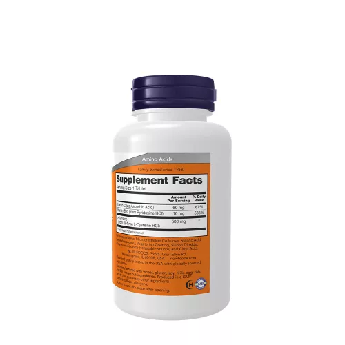Now Foods Cisztein 500 mg tabletta - Cysteine 100 Tabletta
