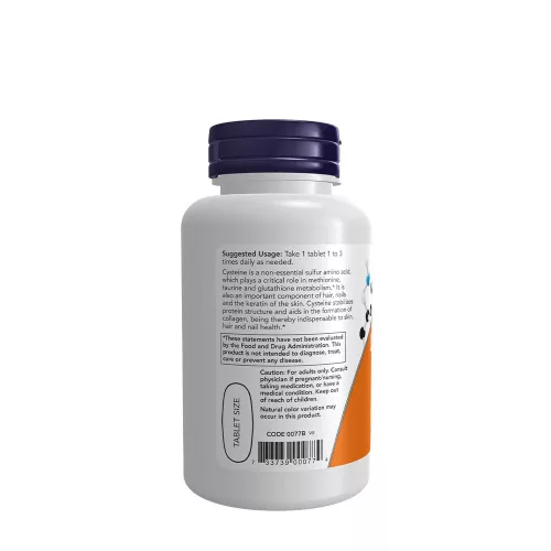 Now Foods Cisztein 500 mg tabletta - Cysteine 100 Tabletta