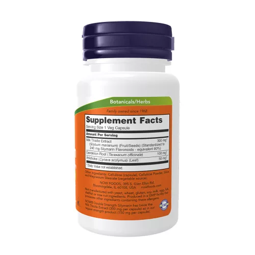 Now Foods Máriatövis kivonat 300 mg - Milk Thistle Extract, Double Strength 300 mg 100 Veg Kapszula