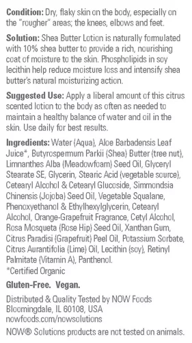 Now Foods Shea Vajas Természetes Hidratáló 118 ml