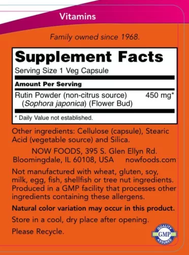Now Foods Rutin 450 mg 100 Veg Kapszula