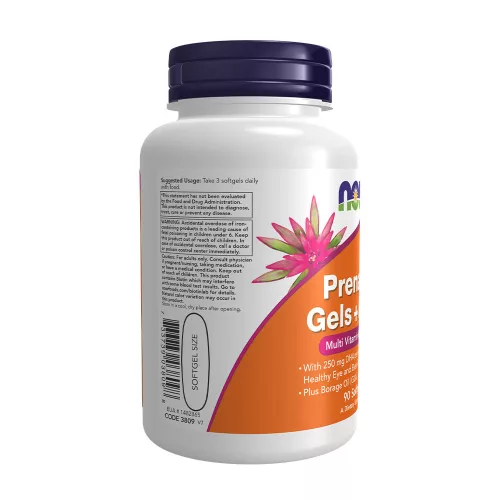 Now Foods Terhesvitamin + DHA kapszula - Prenatal Gels + DHA 90 Lágykapszula