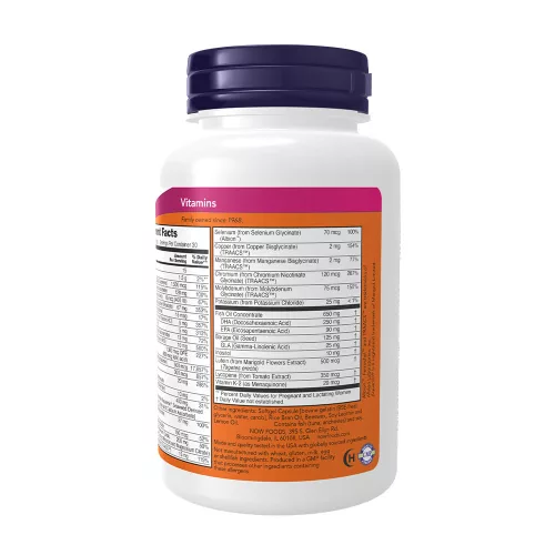 Now Foods Terhesvitamin + DHA kapszula - Prenatal Gels + DHA 90 Lágykapszula