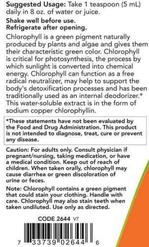 Now Foods Folyékony Klorofill - Chlorophyll Liquid 473 ml