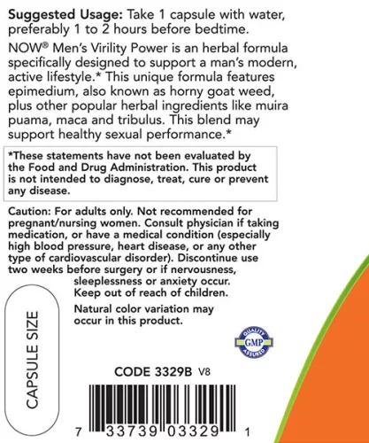 Now Foods Men's Virility Power - Férfi Erő 120 Veg Kapszula