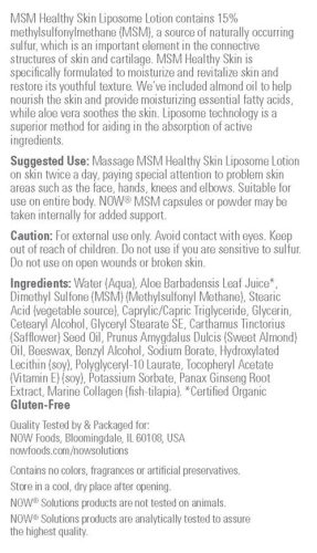 Now Foods Liposzómás MSM Bőrápoló Krém - MSM Healthy Skin Liposome Lotion 237 ml