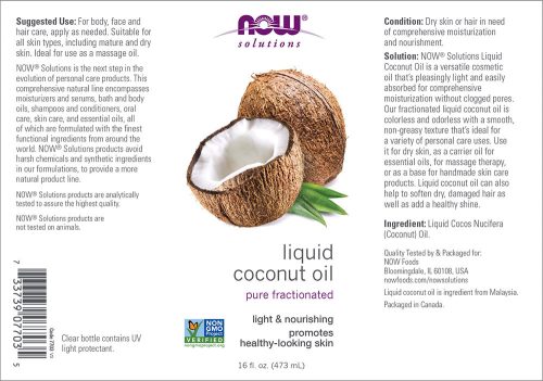 Now Foods Liquid Coconut Oil - Kókuszolaj 473 ml