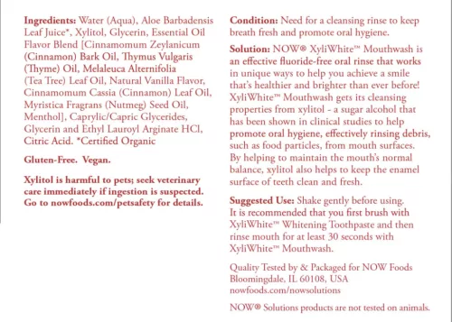 Now Foods XyliWhite Frissítő Fluoridmentes Szájvíz 473 ml