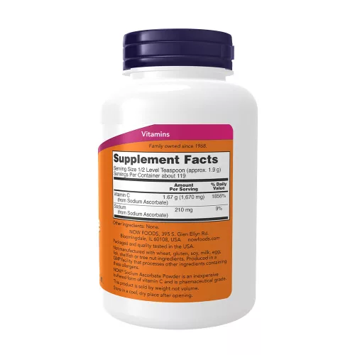 Now Foods Sodium Ascorbate Powder - Nátrium-aszkorbát por 227 g