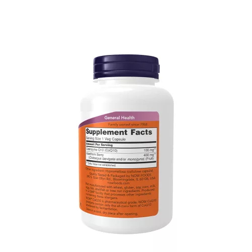 Now Foods CoQ10 100 mg with Hawthorn Berry - Q10 Koenzim Galagonyával 180 Veg Kapszula