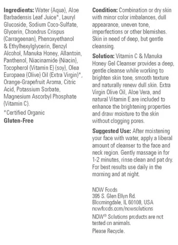 Now Foods Arctisztító C-vitaminnal és Manuka Mézzel 236 ml