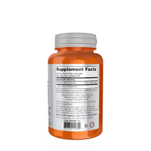 Now Foods Creatine Monohydrate 750 mg - Kreatin-monohidrát 120 Kapszula