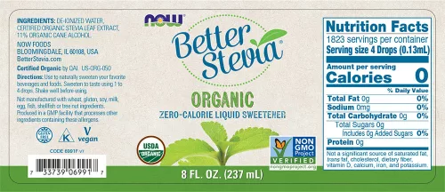 Now Foods BetterStevia Liquid - Folyékony Édesítőszer 237 ml