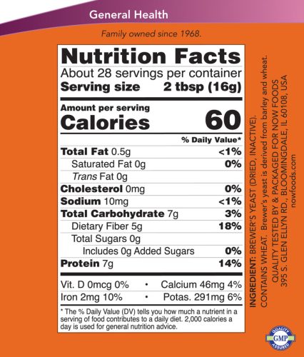 Now Foods Brewer's Yeast Powder - Sörélesztő por 454 g