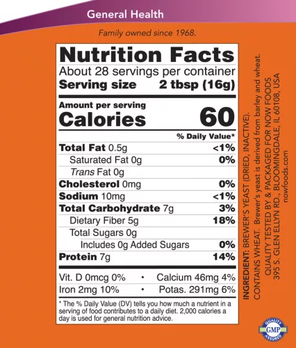 Now Foods Brewer's Yeast Powder - Sörélesztő por 454 g