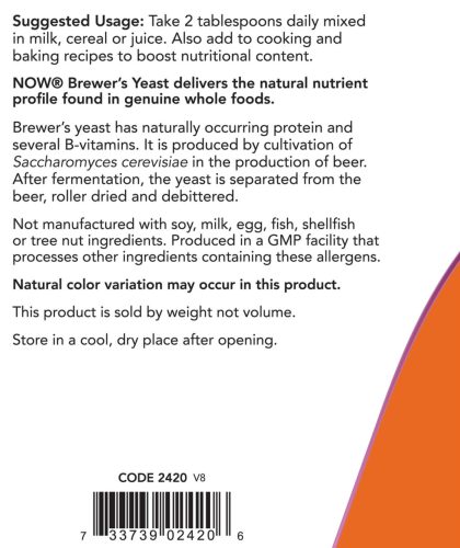 Now Foods Brewer's Yeast Powder - Sörélesztő por 454 g