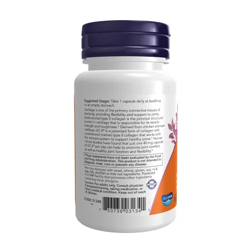 Now Foods UC-II® Collagen - II. Típusú Kollagénes Ízületerősítő 40 mg 60 Veg Kapszula