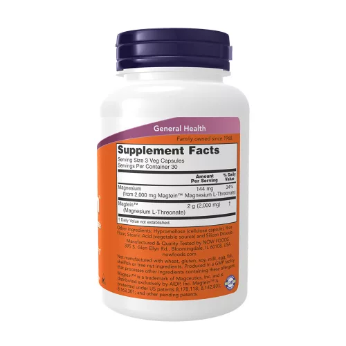 Now Foods Magnézium kapszula - Magtein 90 Veg Kapszula