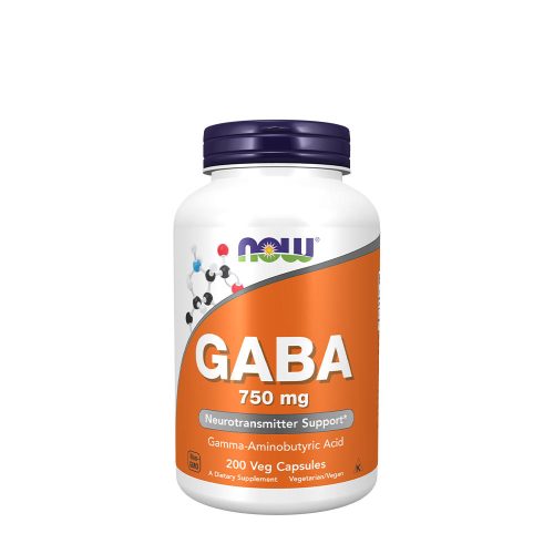 Now Foods GABA 750 mg - Gamma-amino-vajsav 200 Veg Kapszula