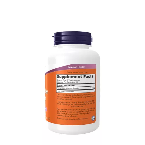 Now Foods Almaecet 450 mg kapszula - Apple Cider Vinegar 180 Veg Kapszula