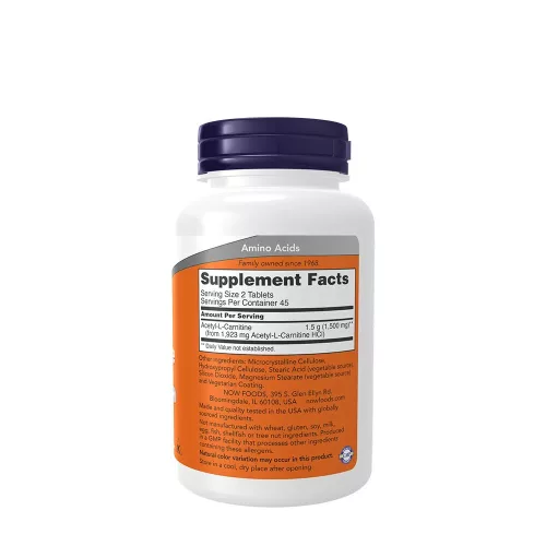 Now Foods Acetyl-L-Carnitine 750 mg 90 Tabletta