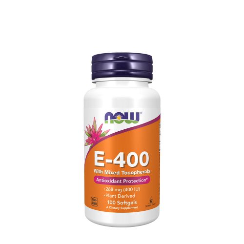 Now Foods E-400 Vitamin kapszula Tokoferolokkal - Vitamin E-400 With Mixed Tocopherols 100 Lágykapszula