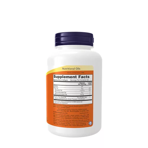 Now Foods Lenolaj 1000 mg kapszula - Flax Oil 1000 mg 100 Lágykapszula