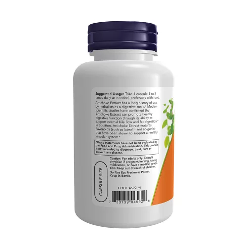Now Foods Articsóka Kivonat kapszula - Artichoke Extract 450 mg 90 Veg Kapszula