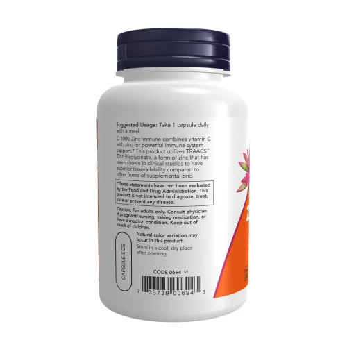 Now Foods C-1000 Zinc Immune - Immunvédelem 90 Veg Kapszula