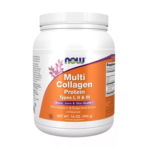 Now Foods Multi Collagen Protein Types I, II & III Powder - Kollagén Komplex 454 g