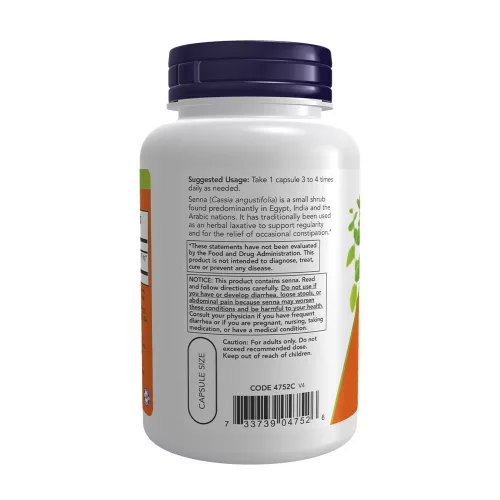 Now Foods Senna Leaves 470 mg - Szennalevél 100 Veg Kapszula