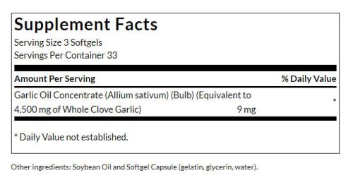 Now Foods Garlic Oil 1500 mg - Fokhagyma Olaj Kapszula 100 Lágykapszula