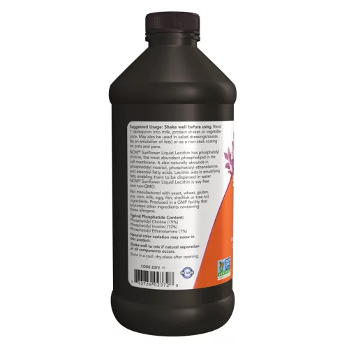 Now Foods Sunflower Liquid Lecithin 473 ml