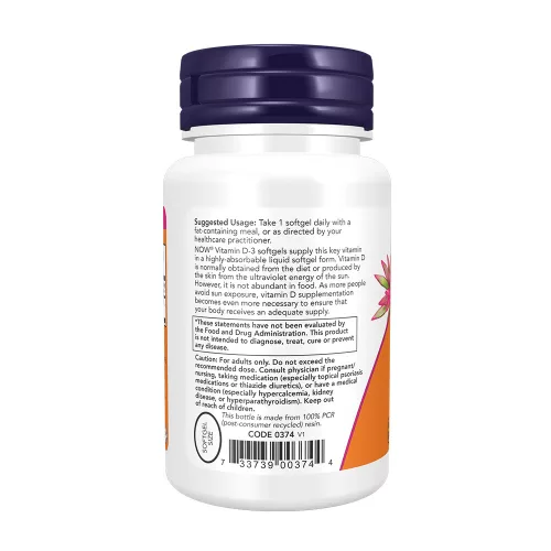 Now Foods Vitamin D-3 5,000 NE 30 Lágykapszula