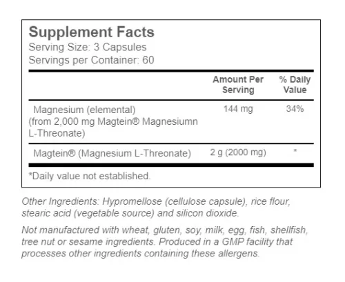 Now Foods Magnézium kapszula - Magtein 180 Veg Kapszula