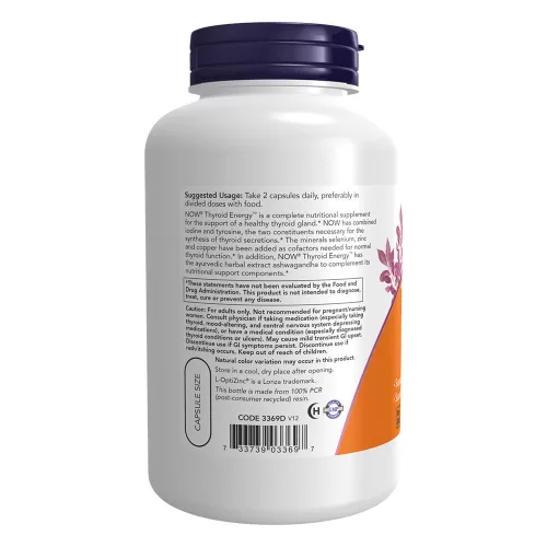 Now Foods Thyroid Energy™ - Jód és Tirozin komplex 180 Veg Kapszula